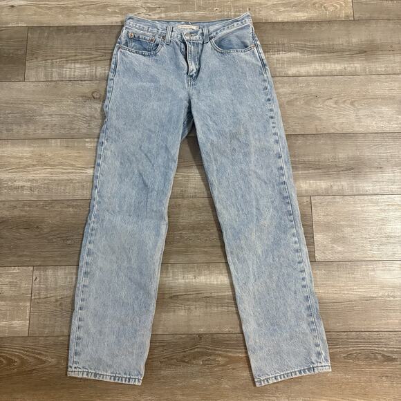 Levi's Denim - Levis Jeans Womens 27 Blue Low Pro Straight Relaxed Mid Rise Light Wash Denim